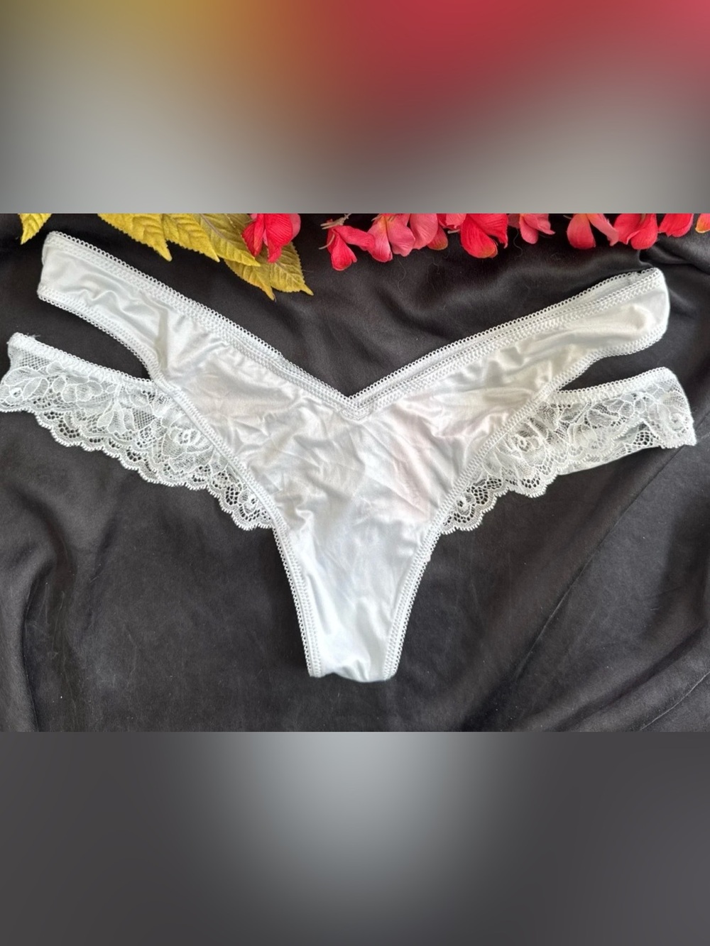 VICTORIA'S SECRET L BLUE WINGS VERY SEXY HIGH LEG CHEEKY SILKY PANTIES NWT